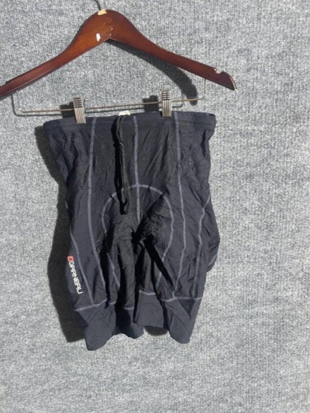 Garneau Cycling Shorts Mens Medium Black Padded Chamois 8 Inseam Bike Stretch